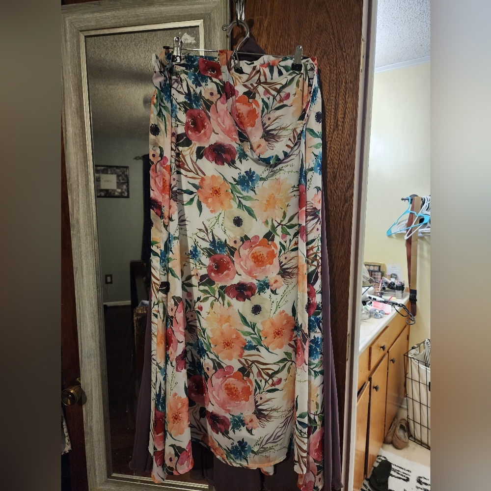 The house of flynn floral wrap skirt